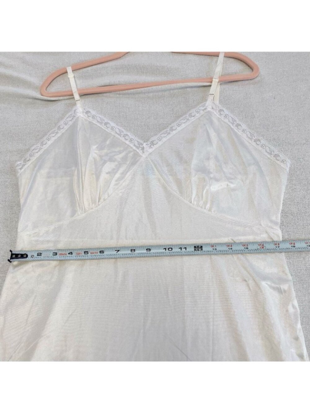 Vintage Dusk to Dawn Slip Coquette Twee Goth Cream Lace Trim 42C Lingerie - Picture 10 of 11